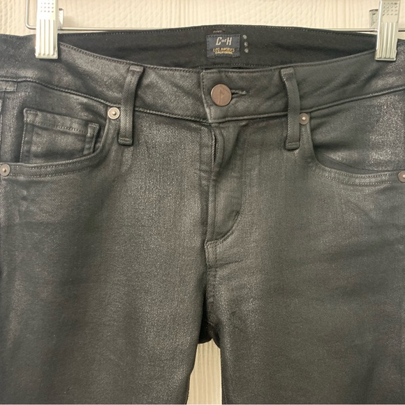 C Of H Los Angeles Womens Black Shiny Jeans Skinny Size 27 - Picture 2 of 12